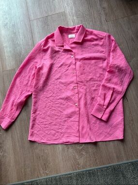 Aritzia Pink Button-Down Shirt